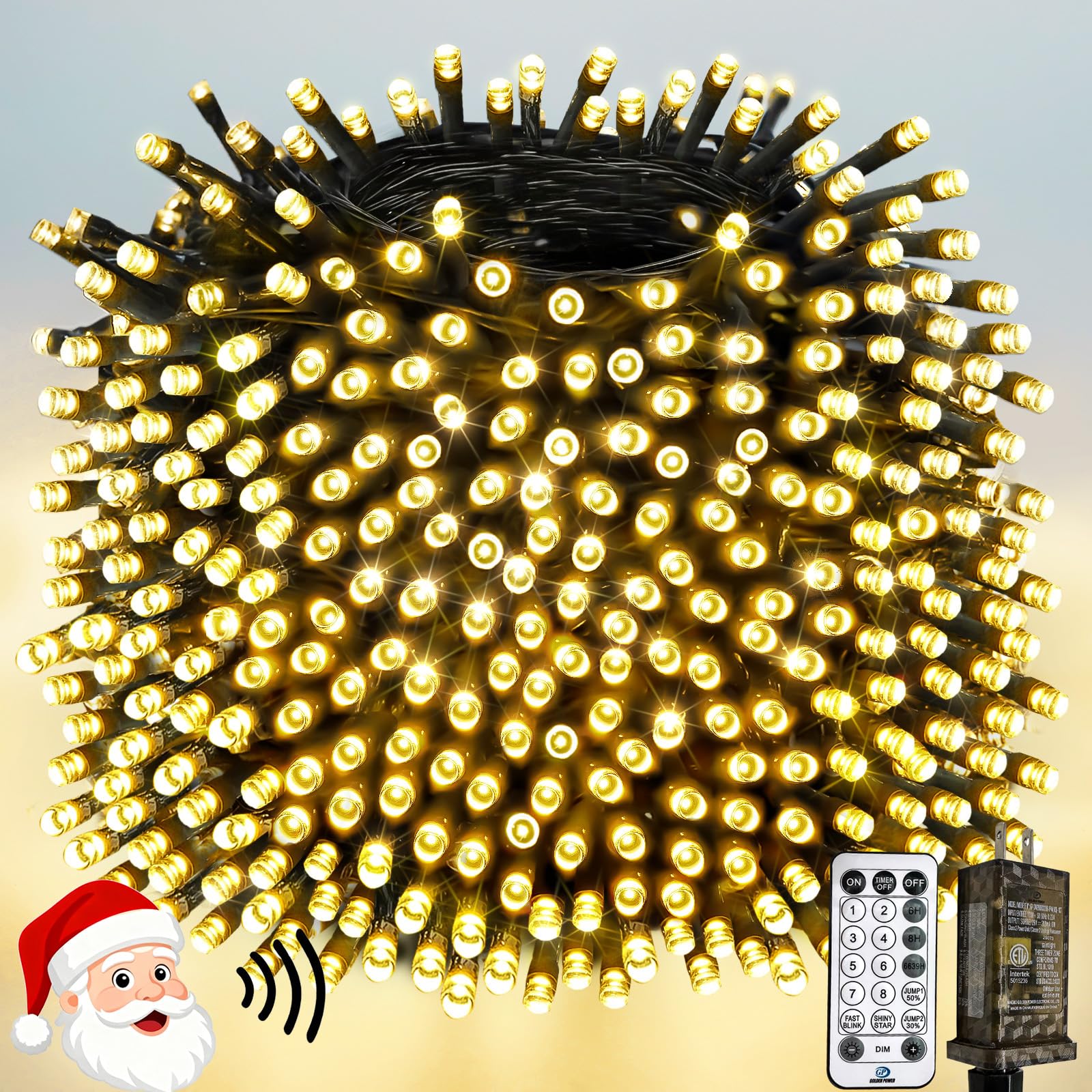 Smart Color Changing Christmas Lights with Remote & APP, 109FT 300 LED RGB Dimmable Christmas String Lights, Waterproof Fairy Twinkle Light for Indoor Outdoor Xmas Tree Wedding Holiday Decorations